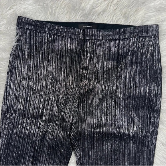 NWOT Isabel Marant Dansley Party Time Trousers Pants Metallic Silver Designer 12 - Picture 7 of 12